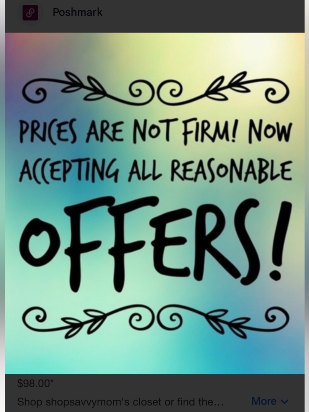 Accepting Offers Gradient Sign - Aqua Teal